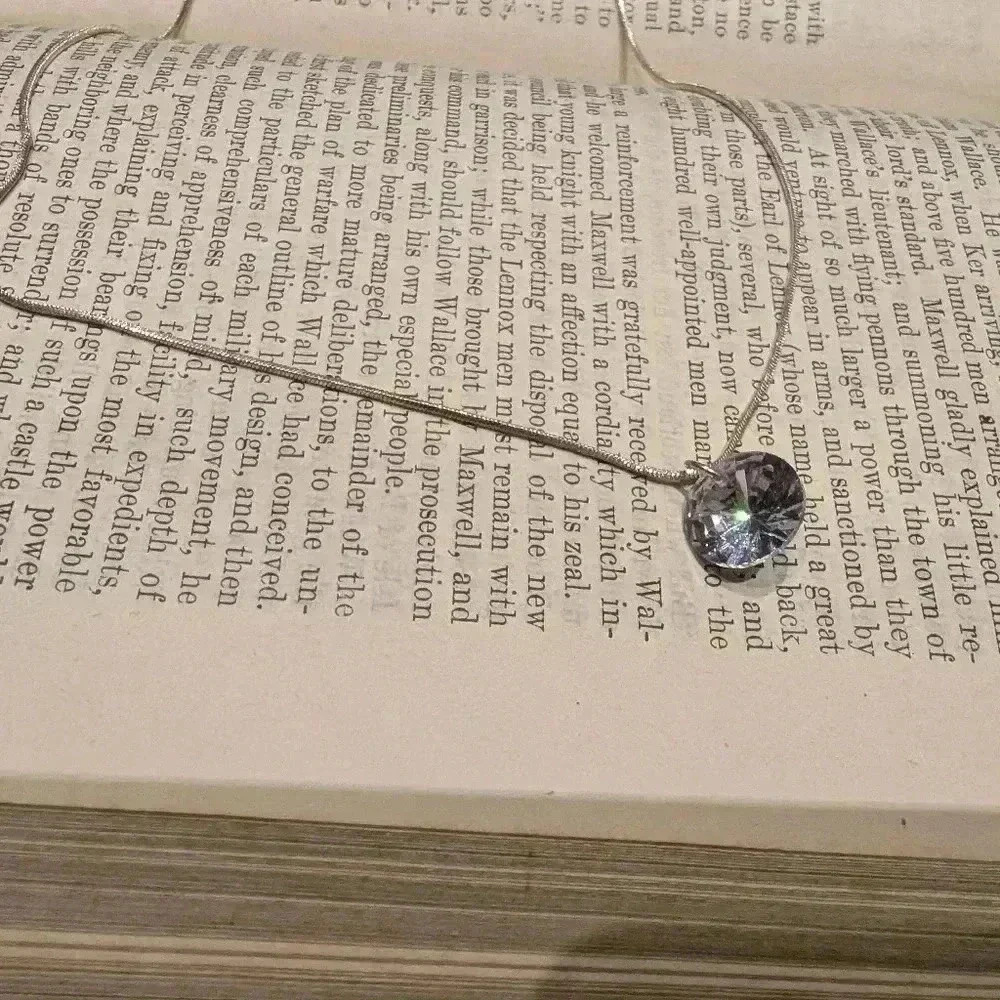 Joe fresh necklace silvertone with  clear gemstones